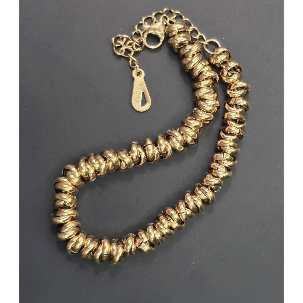 Gold Tied Chain Bracelet Gold Plated Stainless Steel Size 8" & 2" Extender